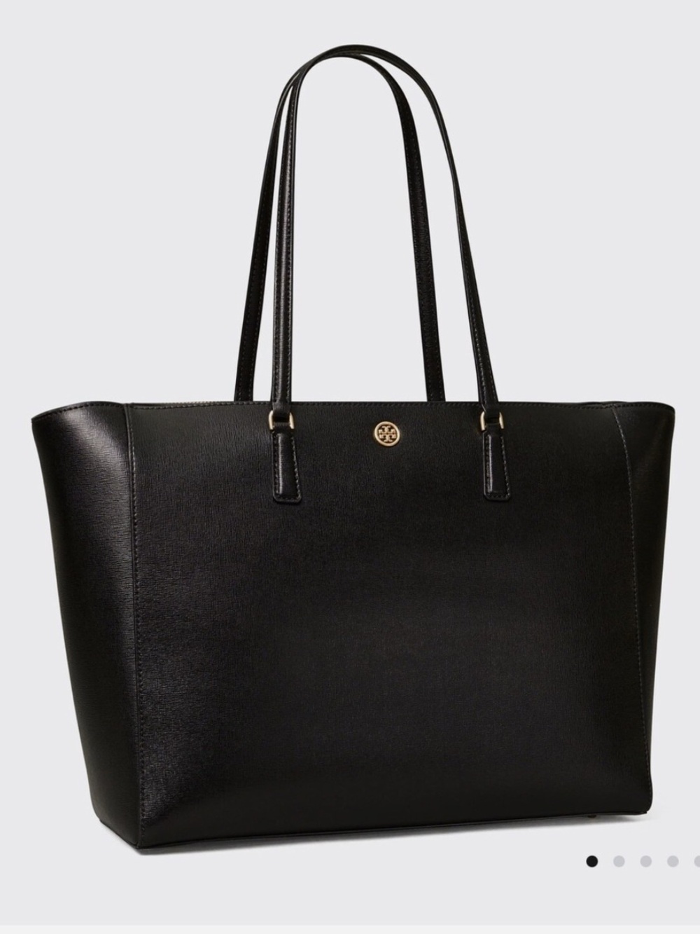Tory Burch Robinson Large Tote Black Saffiano Leather Work Bag Like New